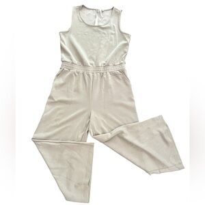 Cable & Gauge Beige Wide Leg Jumpsuit